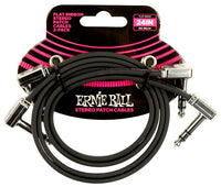 Ernie Ball EB6406 Flat Ribbon Pack 2 Cables Patch 60 cm Negros 1