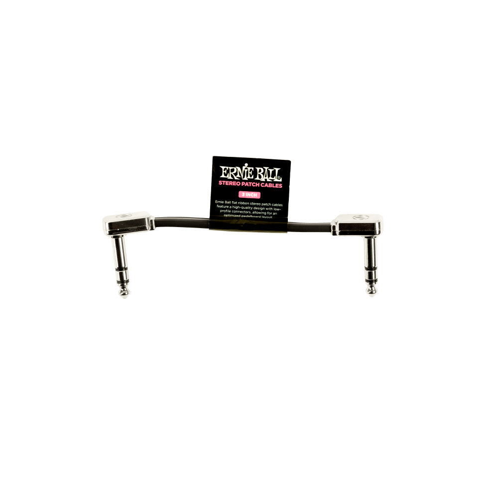 Ernie Ball EB6407 Flat Ribbon Cable Patch Jack Estéreo TRS 7.5 cm Negro 1