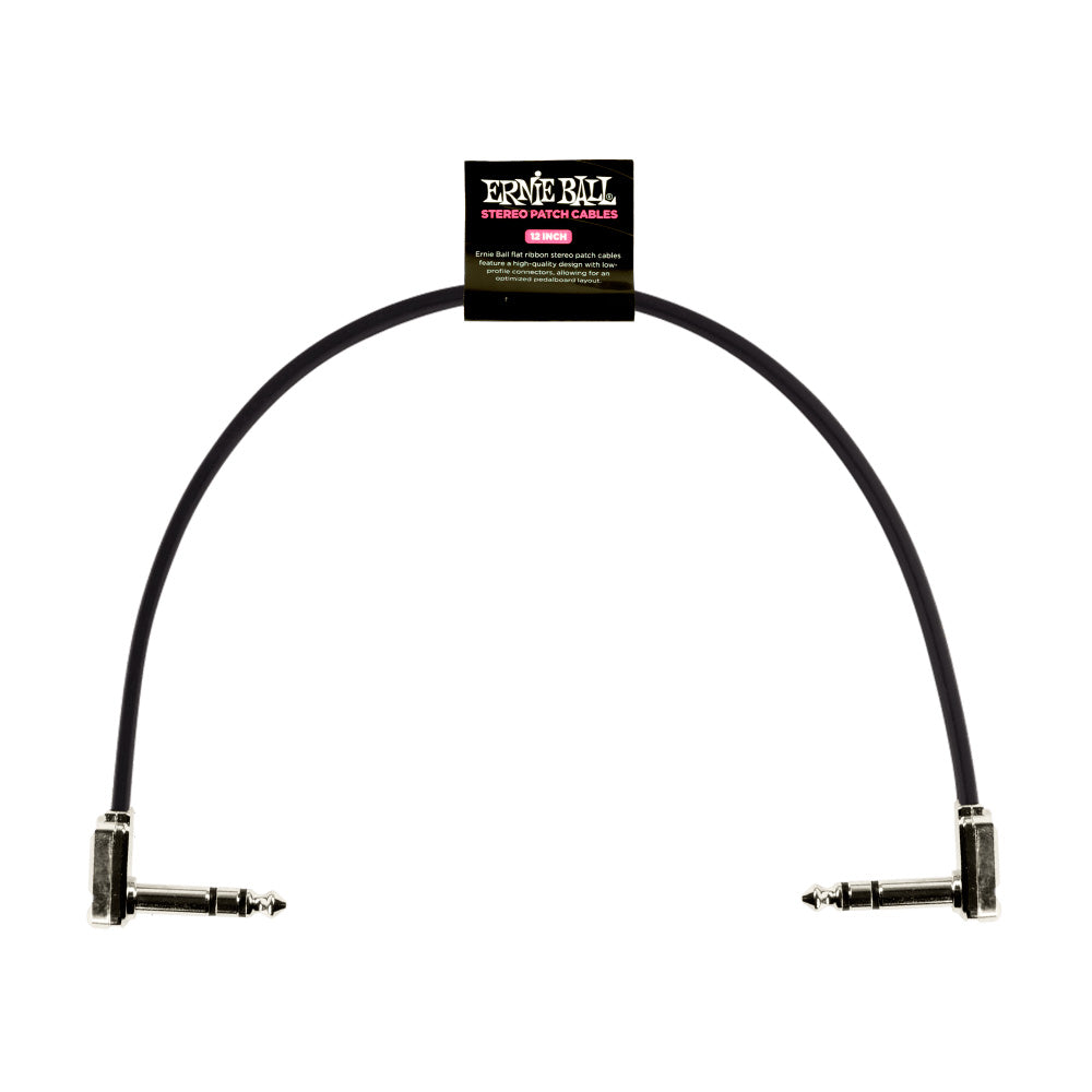 Ernie Ball EB6409 Flat Ribbon Cable Patch Jack Estéreo TRS 30 cm Negro 1