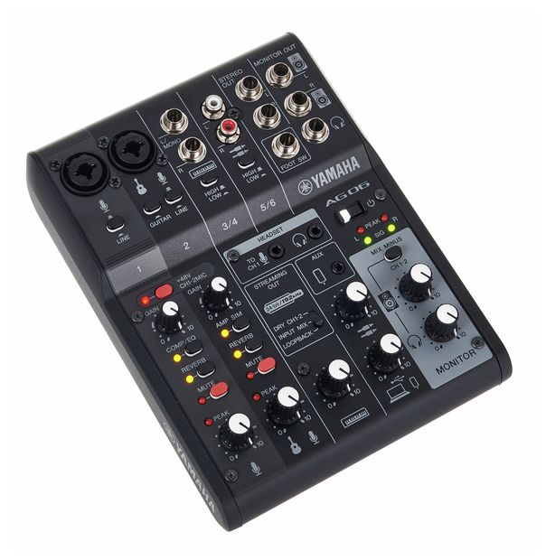 Yamaha AG06BL MK2 Mesa de Mezclas para Streaming 6 Canales Negra 2