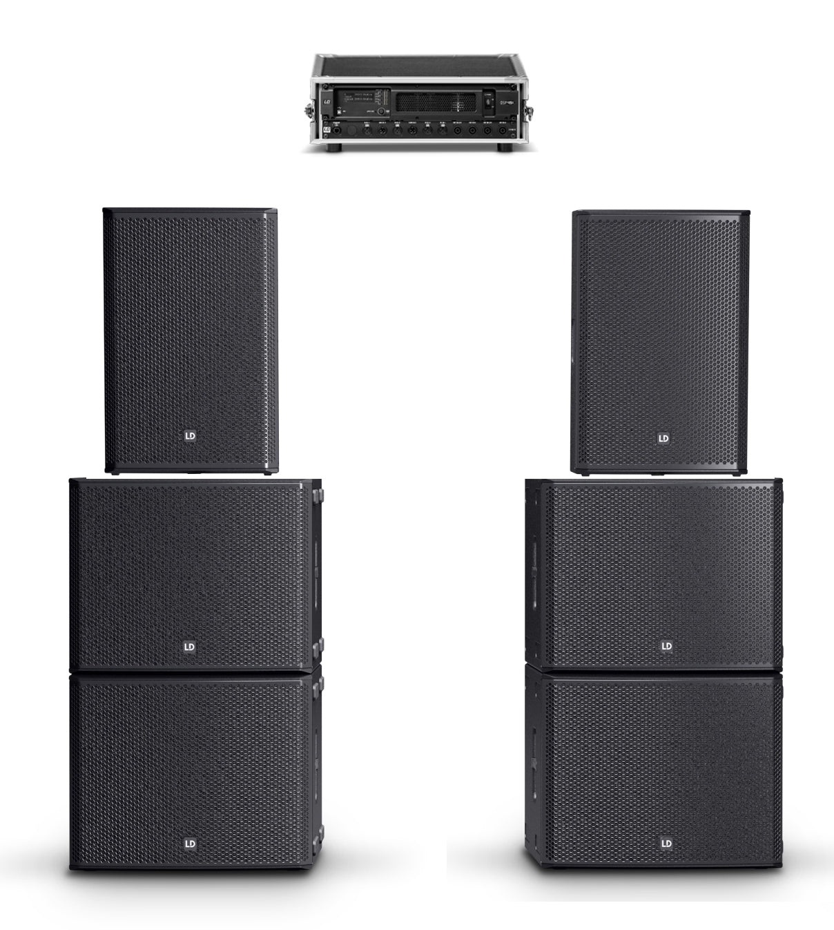 LD Systems Stinger G3 Impact Set 2 Altavoces Pasivos + 4 Subwoofers Pasivos y Rack Amplificación 1