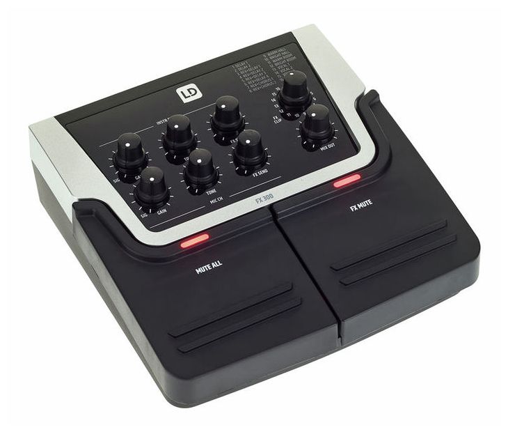 LD Systems FX300 Set Pedal de Efectos de 2 Canales + Bolsa de Transporte y Adaptador de Corriente 3