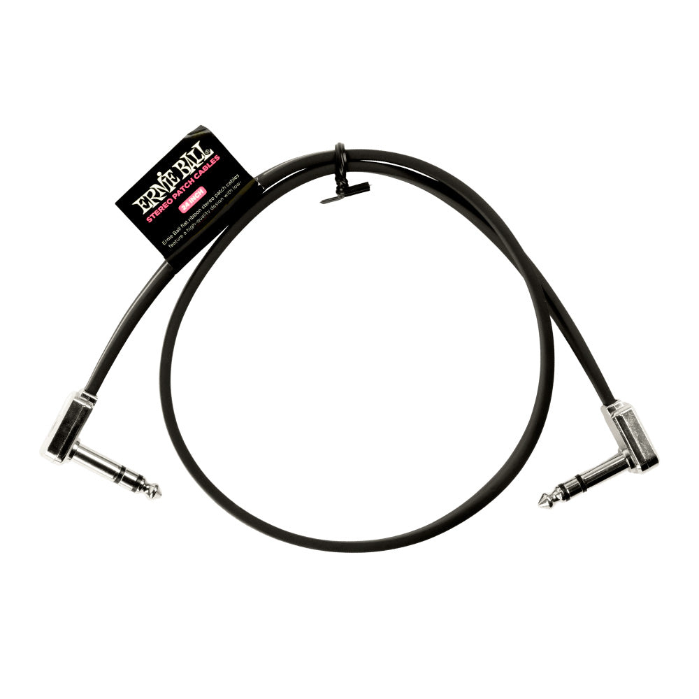 Ernie Ball EB6410 Flat Ribbon Cable Patch Jack Estéreo TRS 60 cm Negro 1