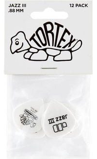 Dunlop 478P88 Tortex White Jazz III Pack 12 Púas 0.88mm 4