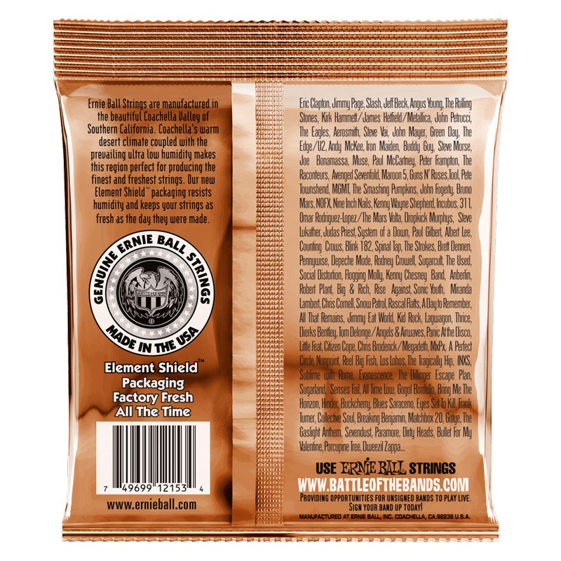 Ernie Ball 2153 Earthwood Phospor Bronze Light Juego 12 Cuerdas Guitarra Acústica 009-046 2