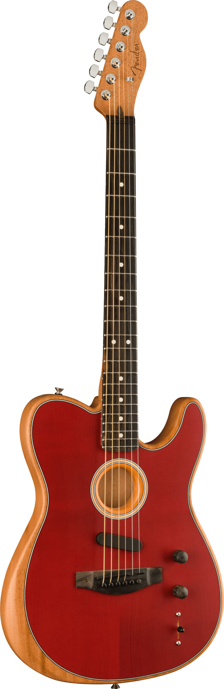 Fender American Acoustasonic Telecaster Guitarra Electroacústica Crimson Red 2