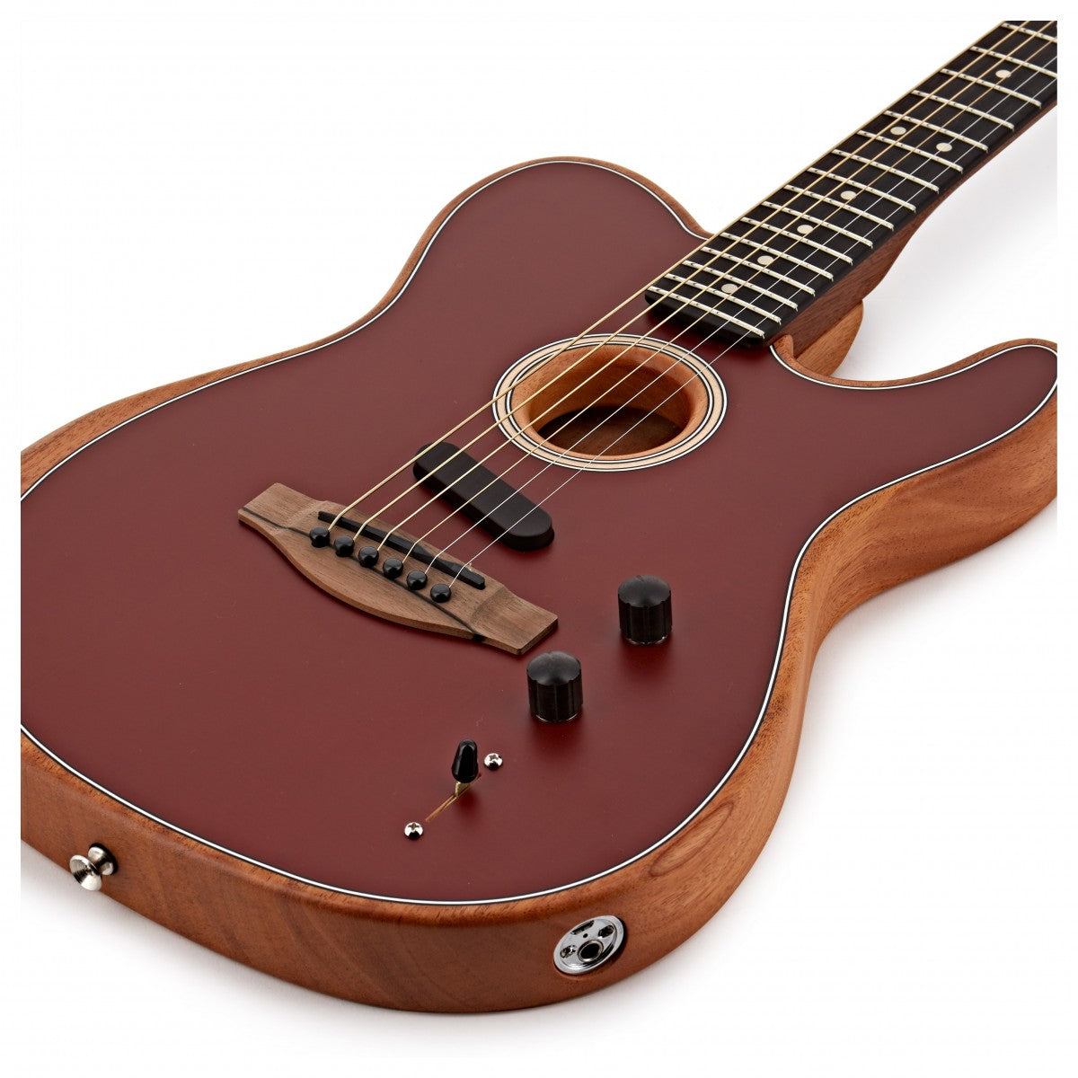 Fender American Acoustasonic Telecaster Guitarra Electroacústica Crimson Red 9