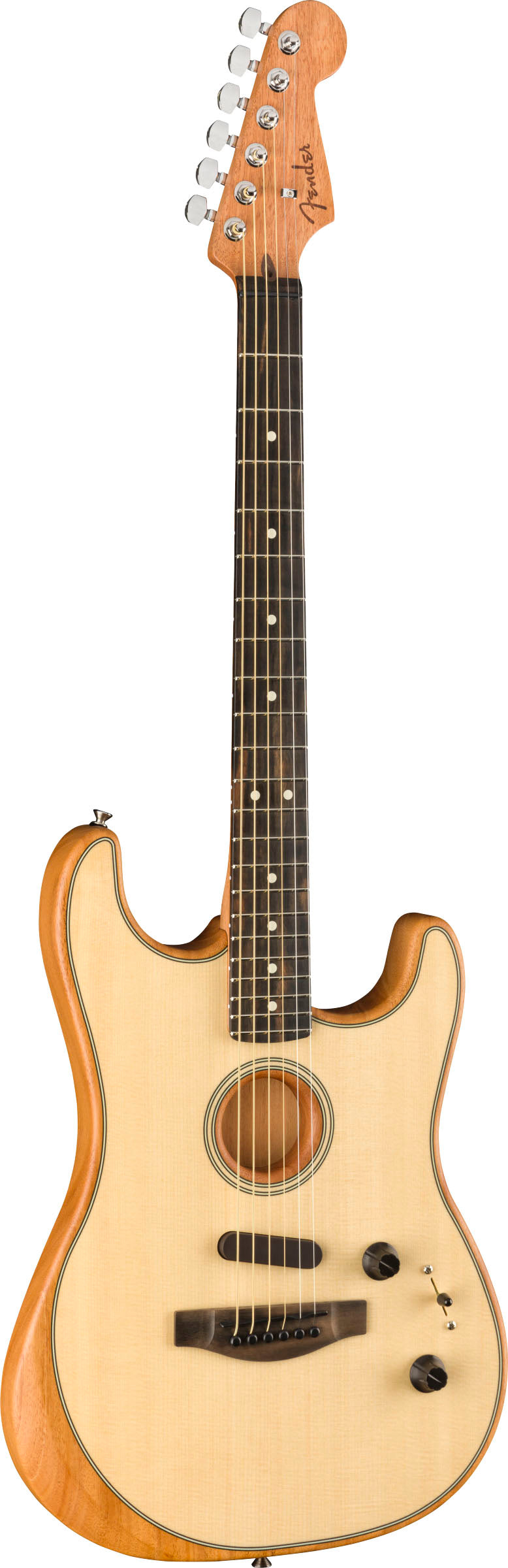 Fender American Acoustasonic Stratocaster Guitarra Electroacústica Natural 2