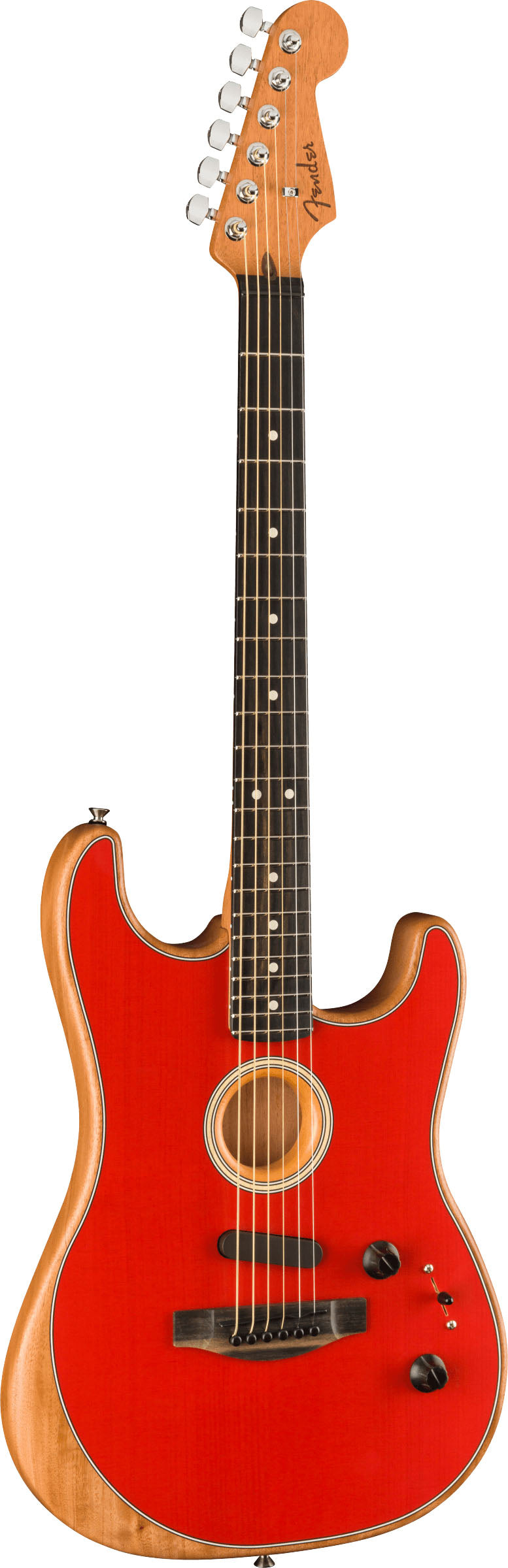 Fender American Acoustasonic Stratocaster Guitarra Electroacústica Dakota Red 2