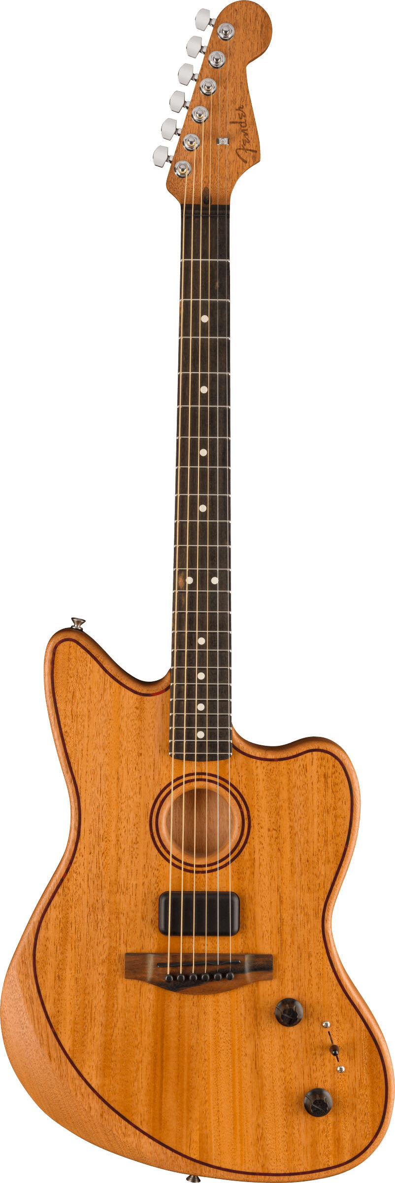 Fender American Acoustasonic Jazzmaster Mahogany Guitarra Electroacústica Natural 1