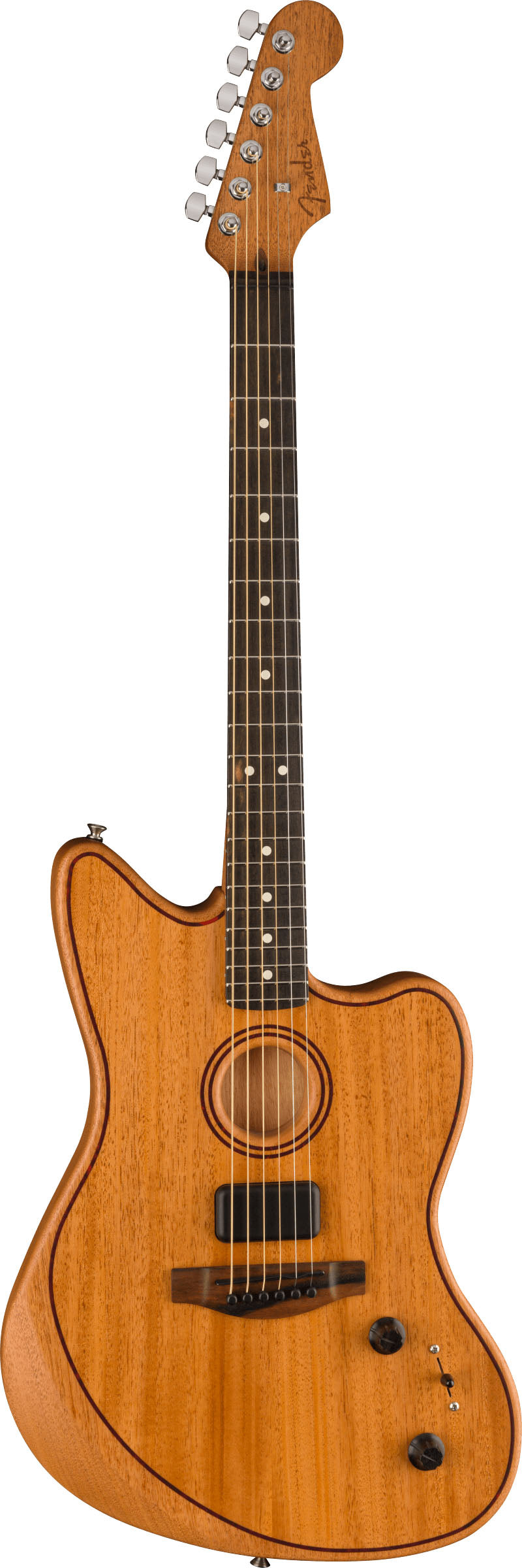 Fender American Acoustasonic Jazzmaster Mahogany Guitarra Electroacústica Natural 2