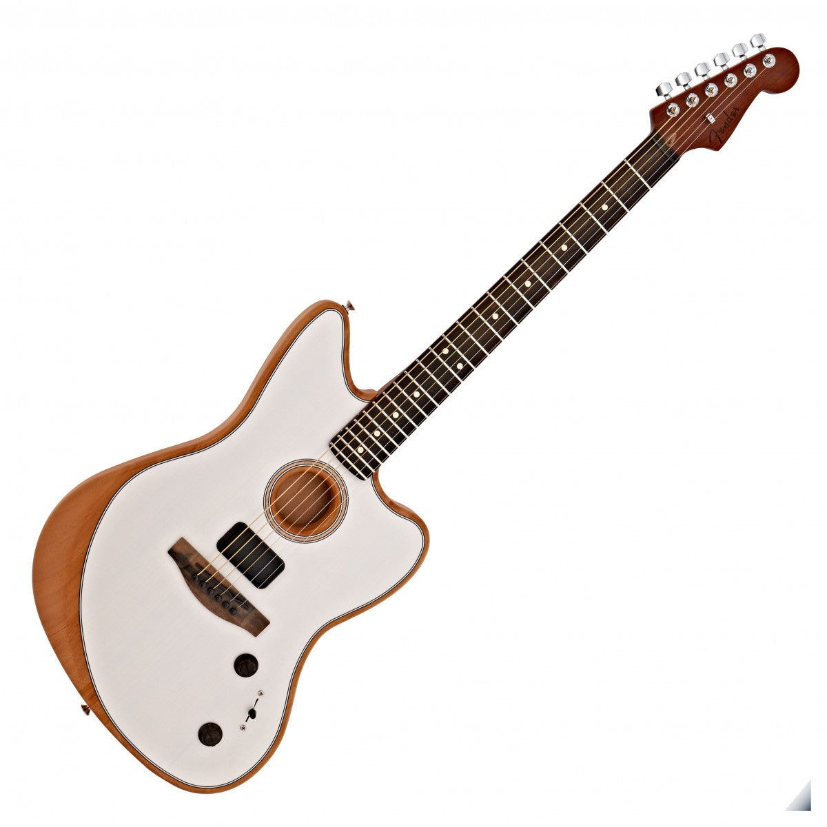 Fender American Acoustasonic Jazzmaster Guitarra Electroacústica Arctic White 7