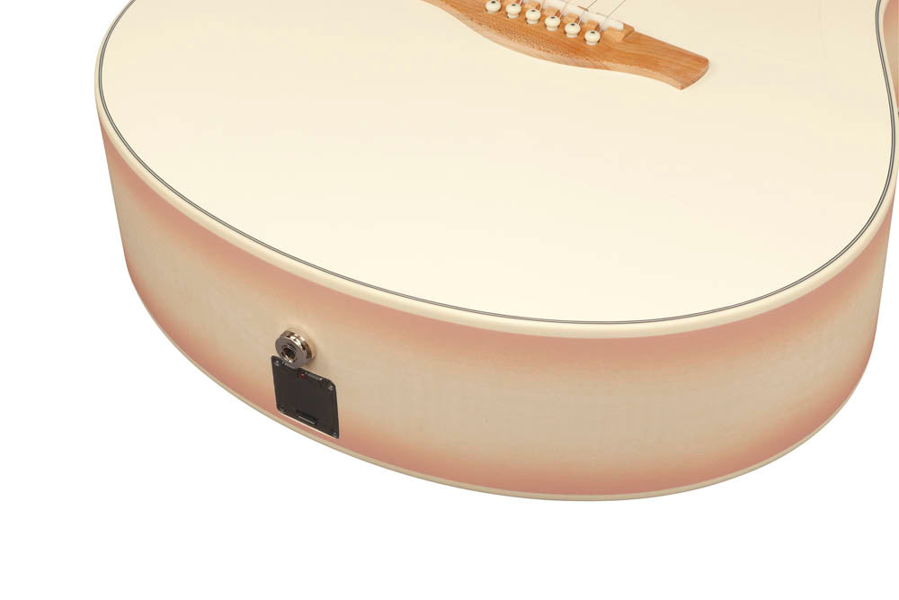 Ibanez AAM370M2E APF Guitarra Electroacústica Auditorio Transparent Antique White Peach Fuzz 11