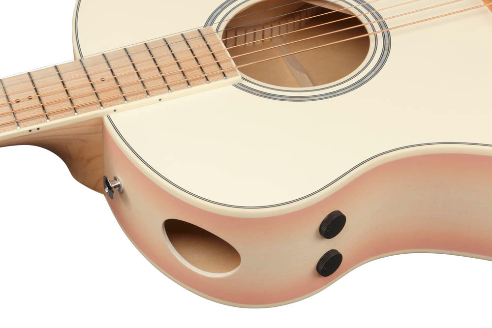 Ibanez AAM370M2E APF Guitarra Electroacústica Auditorio Transparent Antique White Peach Fuzz 12