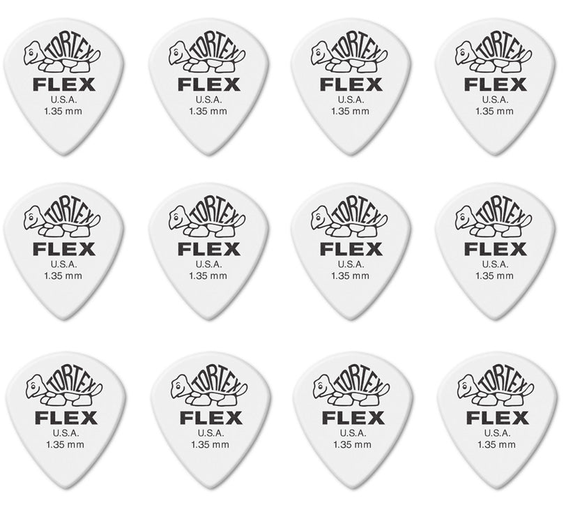 Dunlop 466P135 Pack 12 Púas Tortex FLEX Jazz III XL 1.35 mm 1