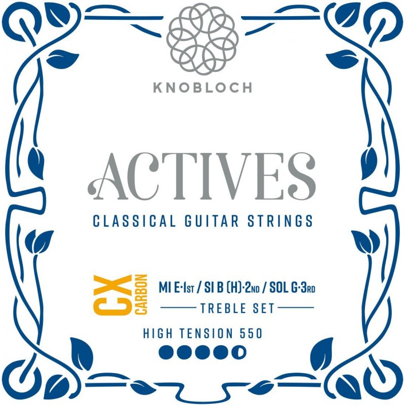 Knobloch 550ACX Actives CX Carbon Conjunto Cuerdas Agudas Guitarra Española Tensión Alta 1