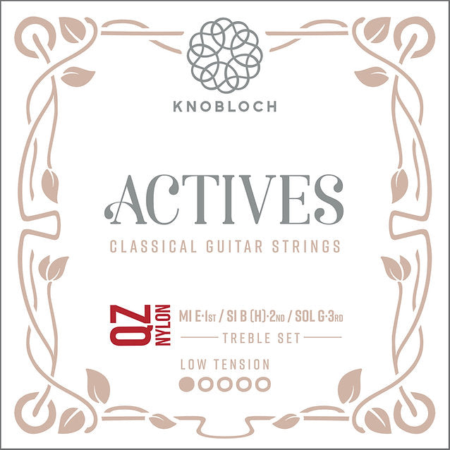 Knobloch 200AQZ Actives QZ Nylon Conjunto Cuerdas Agudas Guitarra Española Tensión Media Baja 1