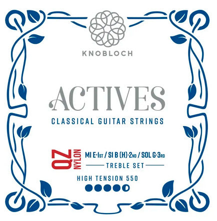 Knobloch 550AQZ Actives QZ Nylon Conjunto Cuerdas Agudas Guitarra Española Tensión Alta 1