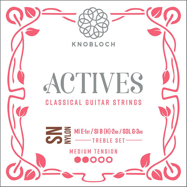 Knobloch 300ASN Actives SN Nylon Conjunto Cuerdas Agudas Guitarra Española Tensión Media 1