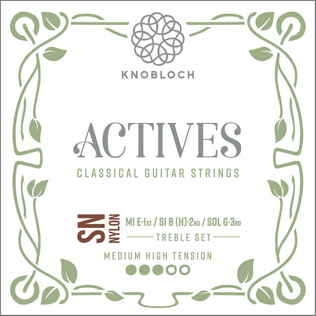 Knobloch 400ASN Actives SN Nylon Conjunto Cuerdas Agudas Guitarra Española Tensión Media Alta 1