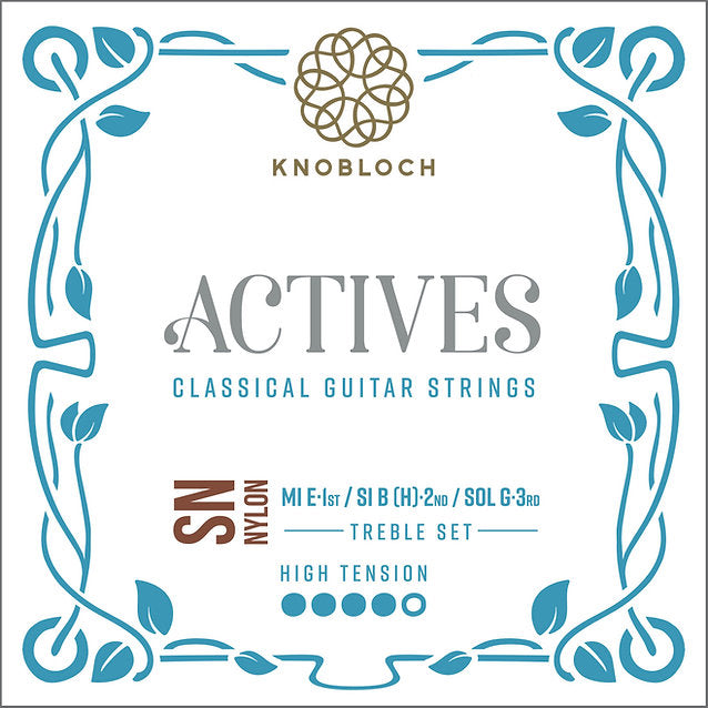 Knobloch 500ASN Actives SN Nylon Conjunto Cuerdas Agudas Guitarra Española Tensión Alta 1