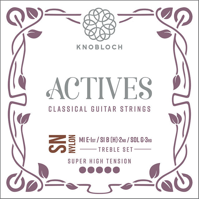 Knobloch 600ASN Actives SN Nylon Conjunto Cuerdas Agudas Guitarra Española Tensión Super Alta 1