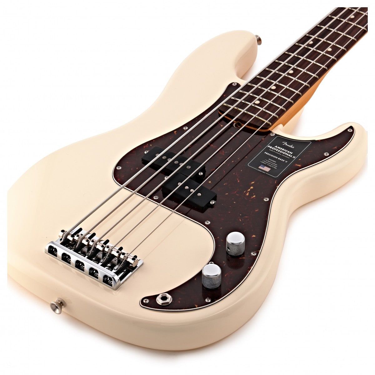 Fender American Professional II Precision Bass V RW Bajo Eléctrico 5 Cuerdas Olympic White 10