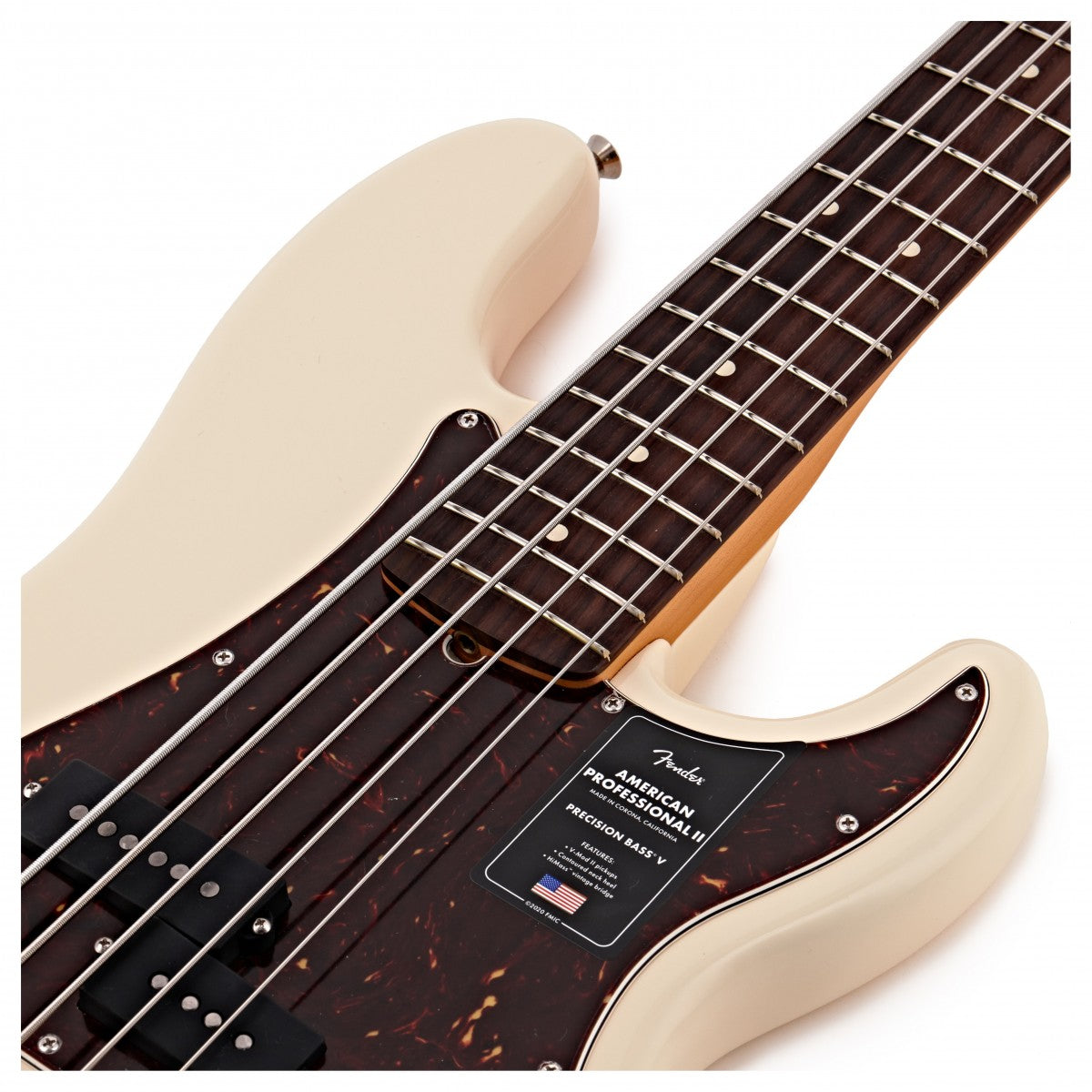 Fender American Professional II Precision Bass V RW Bajo Eléctrico 5 Cuerdas Olympic White 11