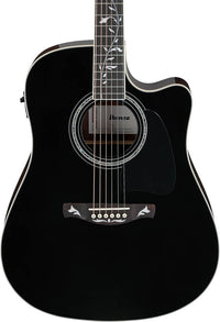 Ibanez AW391RCE BKH Guitarra Electroacústica Dreadnought Natural con Tapa Negra 4