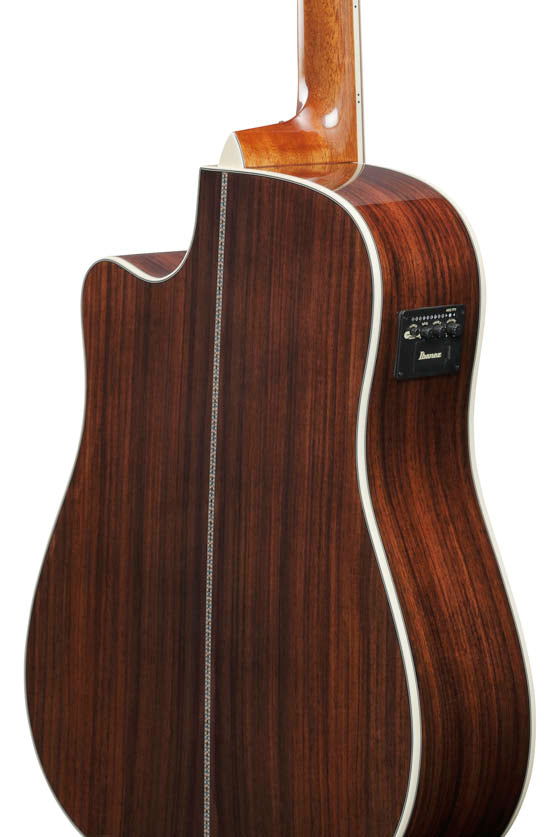 Ibanez AW391RCE BKH Guitarra Electroacústica Dreadnought Natural con Tapa Negra 7