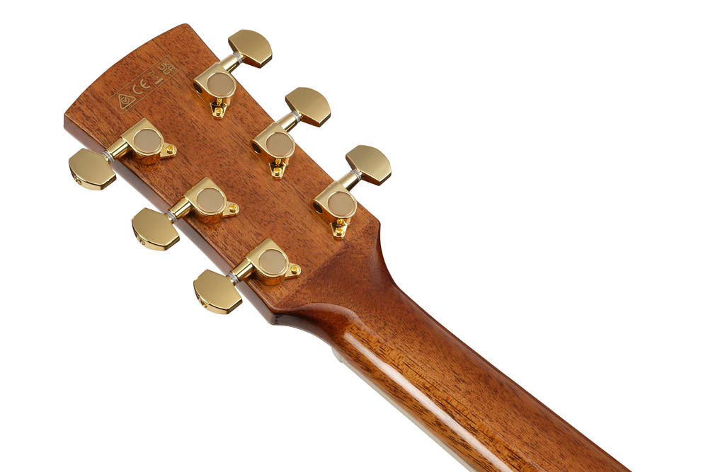 Ibanez AW391RCE BKH Guitarra Electroacústica Dreadnought Natural con Tapa Negra 9