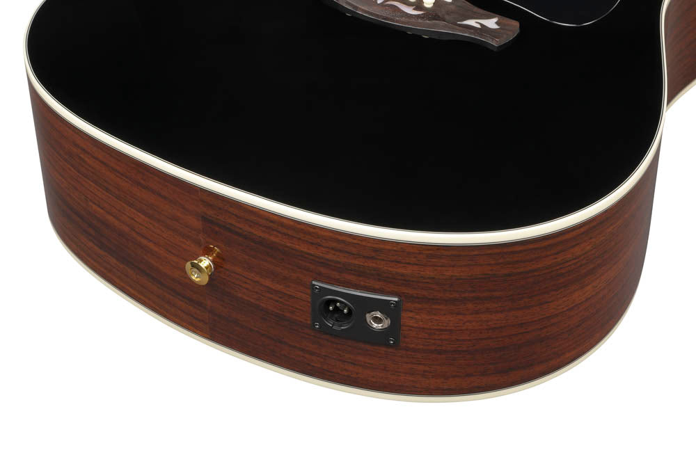 Ibanez AW391RCE BKH Guitarra Electroacústica Dreadnought Natural con Tapa Negra 11