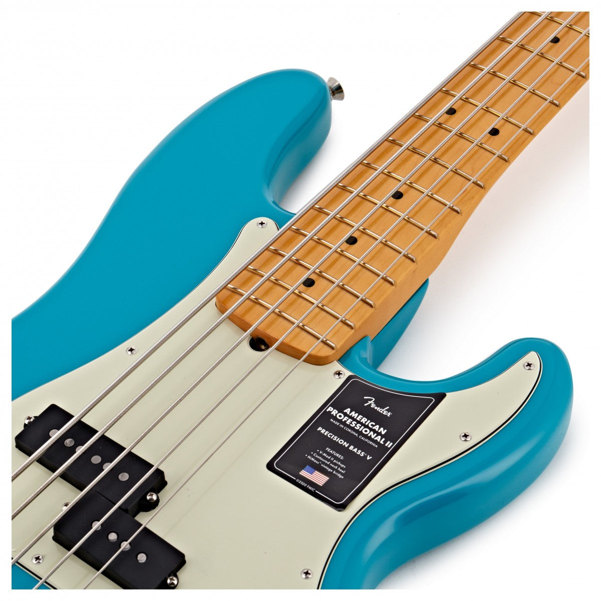 Fender American Professional II Precision Bass V MN Bajo Eléctrico 5 Cuerdas Miami Blue 11