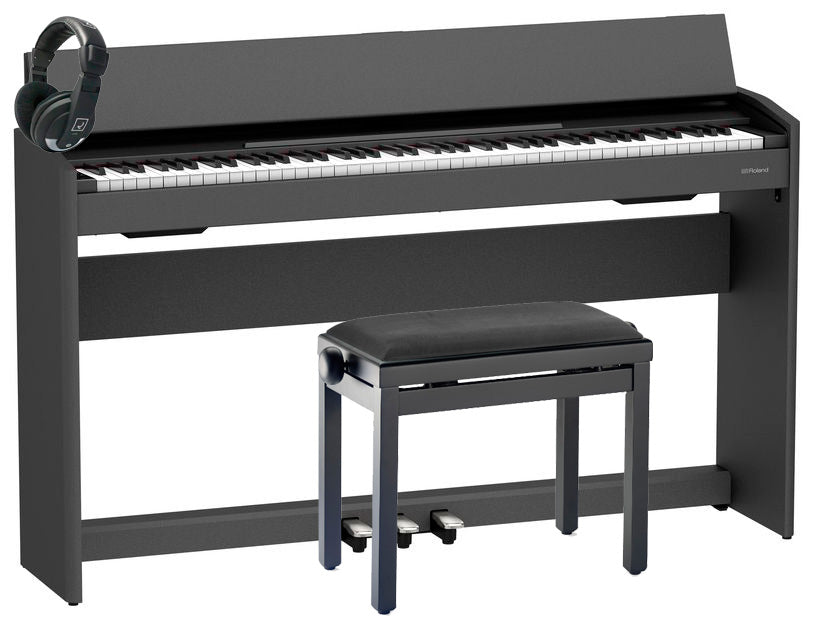 Roland -Pack- F107 BKX Piano Digital Negro + Banqueta y Auriculares 1