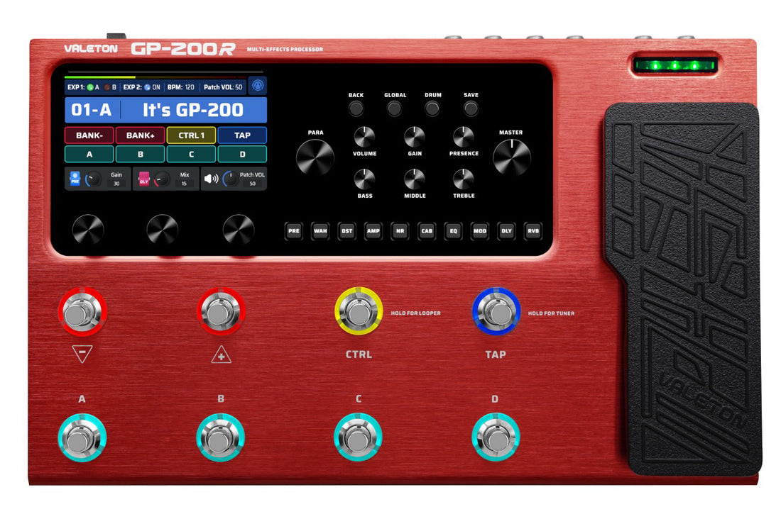 Valeton GP200R Pedalera Multiefectos Guitarra Roja 1