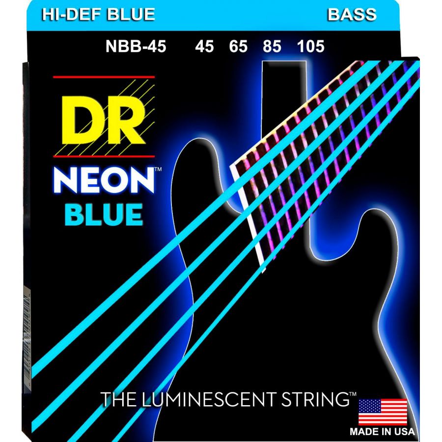 DR NBB45 Neon Blue Juego Cuerdas Bajo 045-105 1