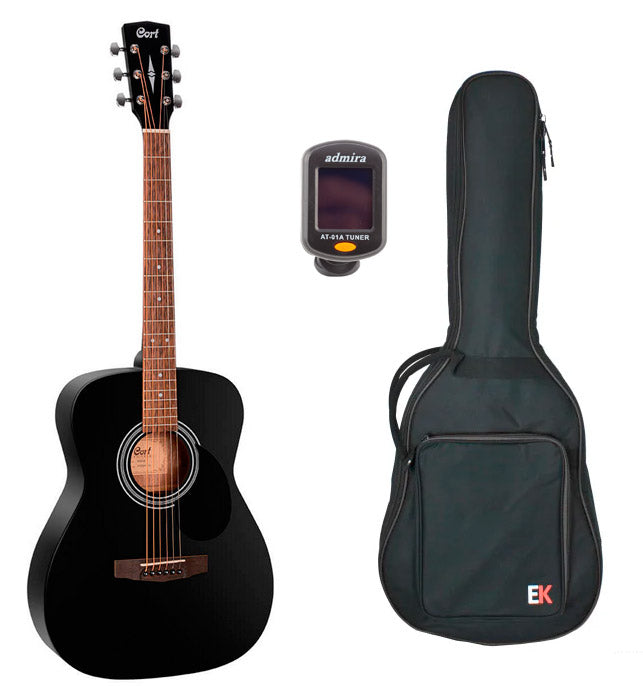 Cort -Pack- Principiante Guitarra Acústica Cort AF510 BKS + Funda y Afinador 1