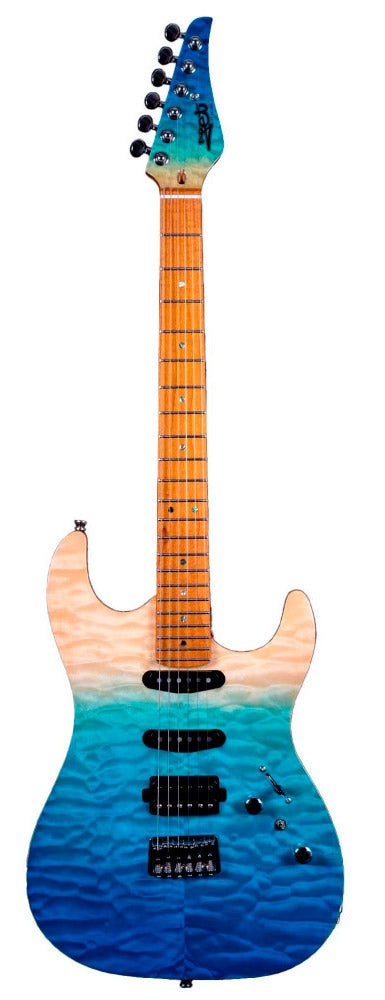 Jet Guitars JS1000 Vulcano QTBL MN Guitarra Eléctrica Quilted Transparent Blue 1