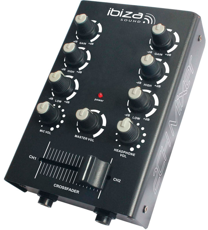 Ibiza Sound MIX500 Mesa de Mezclas de 2 Canales 1