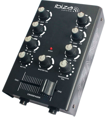 Ibiza Sound MIX500 Mesa de Mezclas de 2 Canales 1