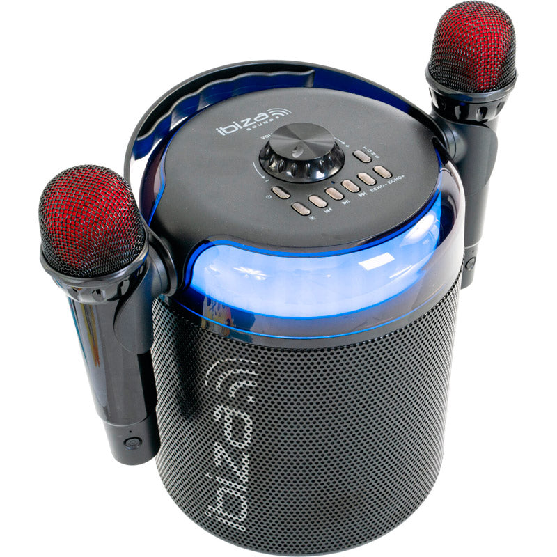 Ibiza Sound Karahome BK Altavoz Bluetooth Karaoke Con 2 Micrófonos Inalámbricos Negro 1
