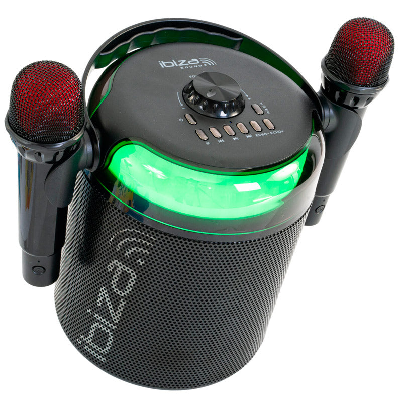 Ibiza Sound Karahome BK Altavoz Bluetooth Karaoke Con 2 Micrófonos Inalámbricos Negro 2