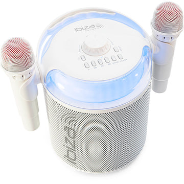 Ibiza Sound Karahome WH Altavoz Bluetooth Karaoke Con 2 Micrófonos Inalámbricos Blanco 1