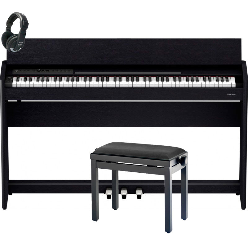 Roland -Pack- F701 CB Piano Digital Contemporary Black + Banqueta y Auriculares 1