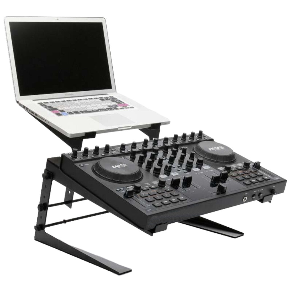 Ibiza Sound SLAP190 Doble Soporte para PC Portátil y Monitor para Rack DJ 2