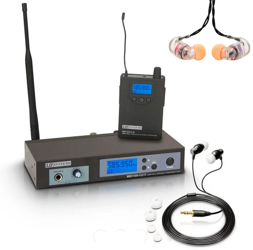 LD Systems -Pack- MEI100 G2 B5 Sistema Inalámbrico Inear + Auriculares JTS IE1 1