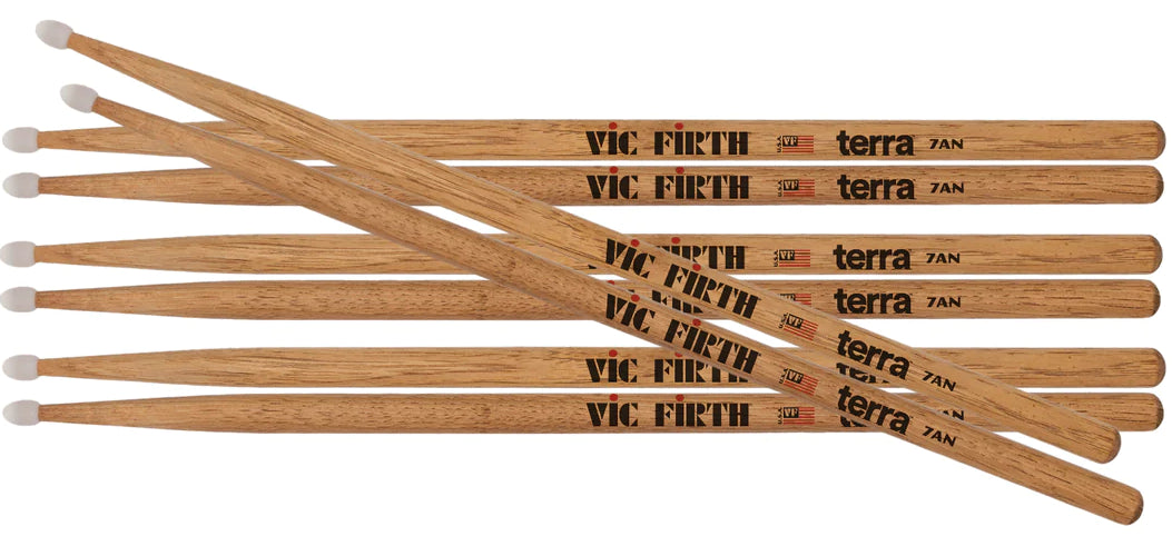 Vic Firth P7ATN4PK American Classic Terra Pack 4 Baquetas Batería Punta de Nylon 1