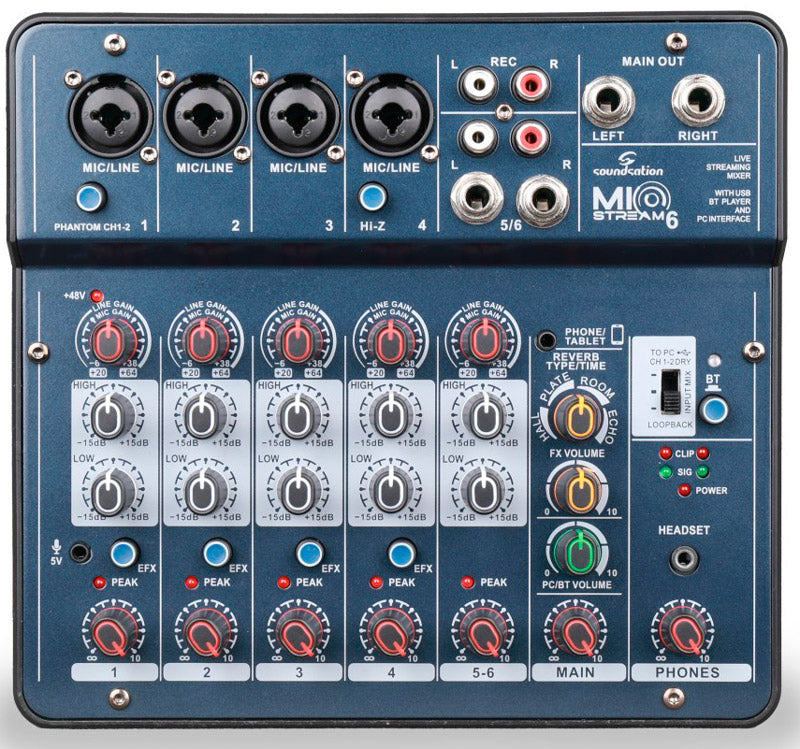 Soundsation Miostream 6 Mesa de Mezclas 6 Canales 1