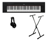 Yamaha -Pack- NP15B Piano Digital Piaggero Negro + Soporte Tijera y Auriculares 1