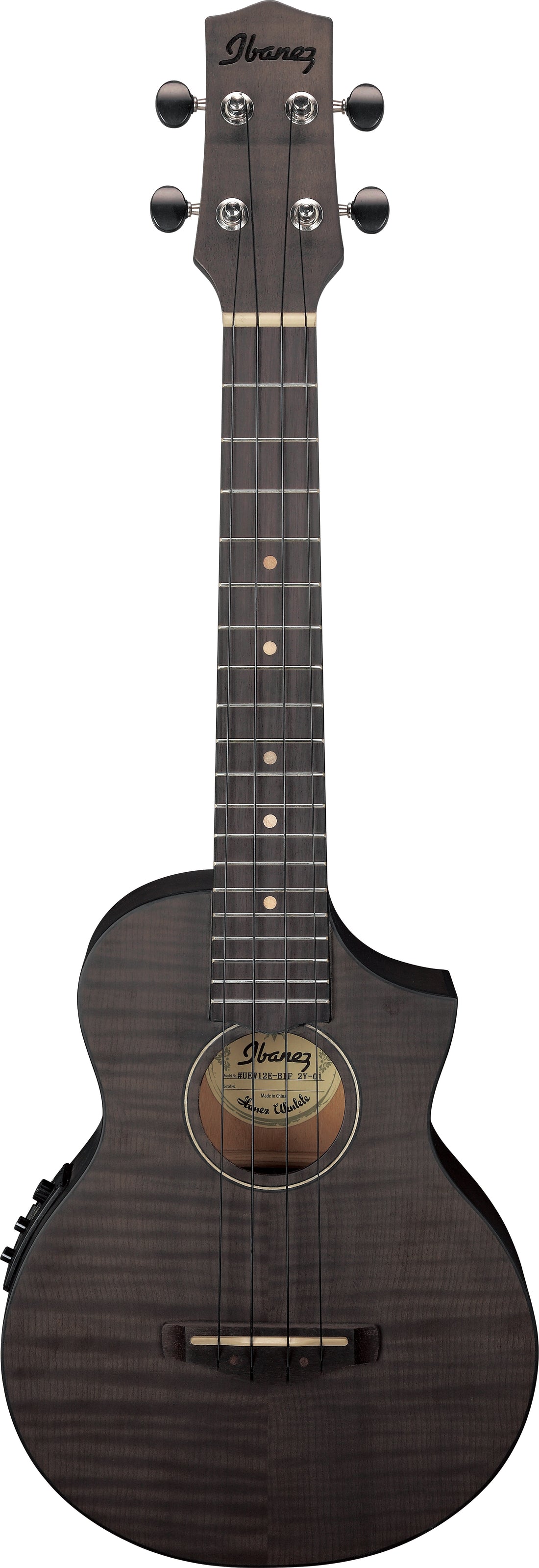 Ibanez UEW12E BIF Ukelele Electrificado Black Ice Flat 1